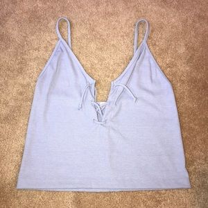 Light Blue Tank Top Crop Top